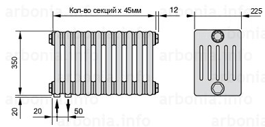 Схема (чертеж) радиатор